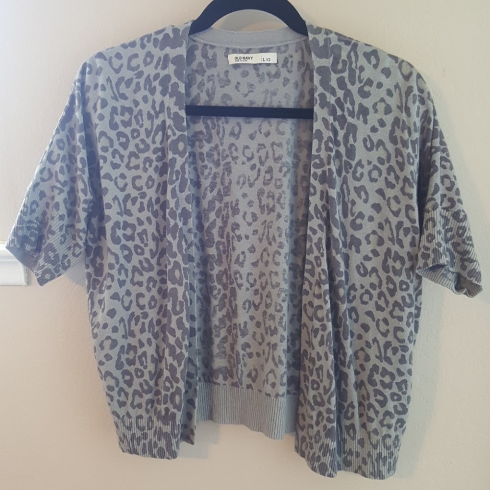 Grey animal print cardigan